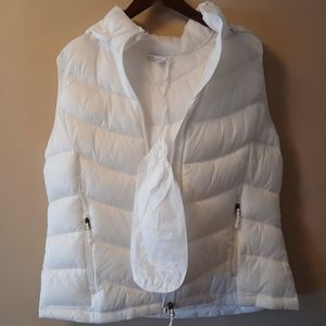 New Womens Packable Hooded Puffer Vest